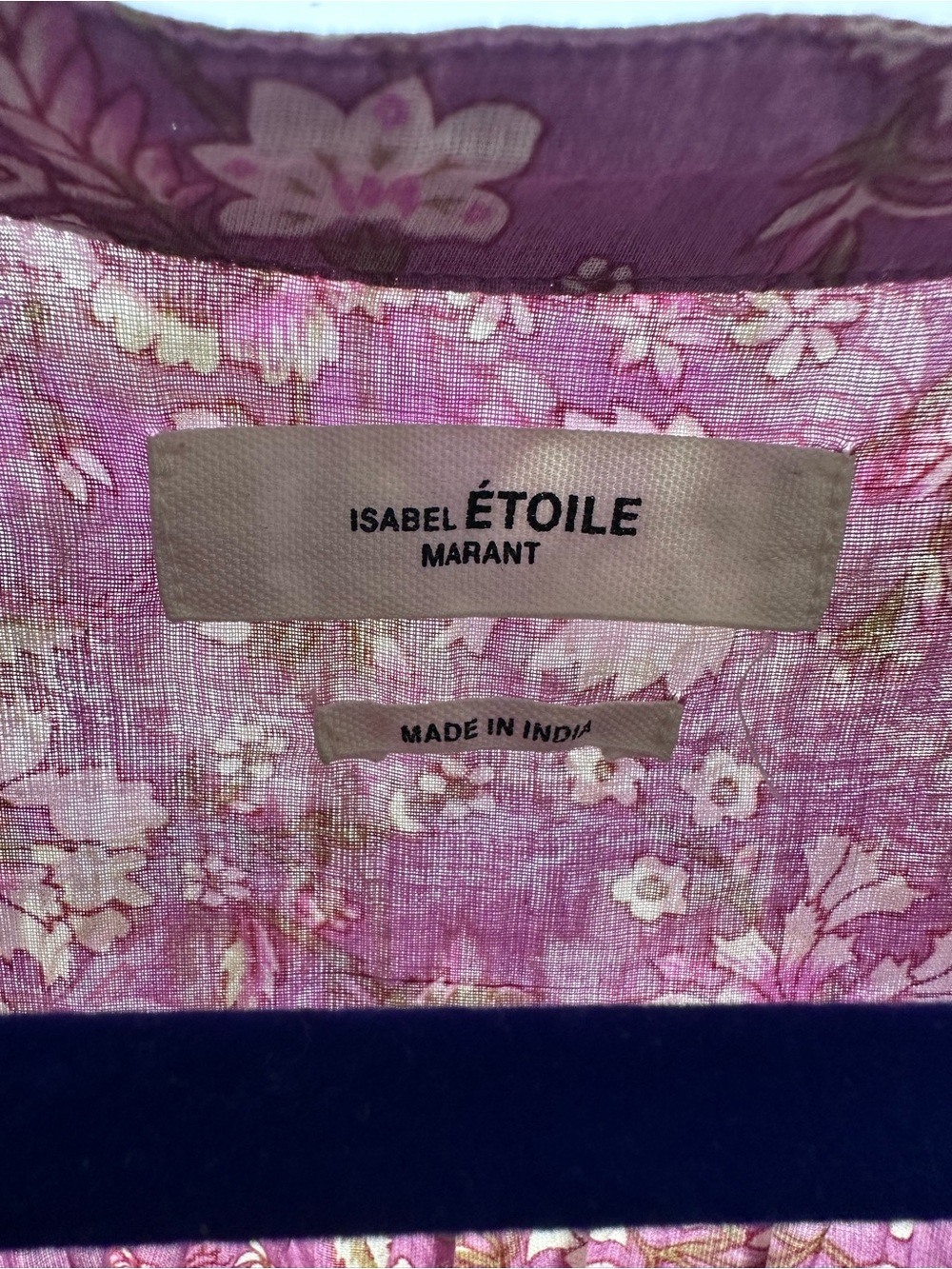 Isabel Etoile Marant Purple Floral Sheer Cotton Blouse Size Small Medium - Picture 3 of 9